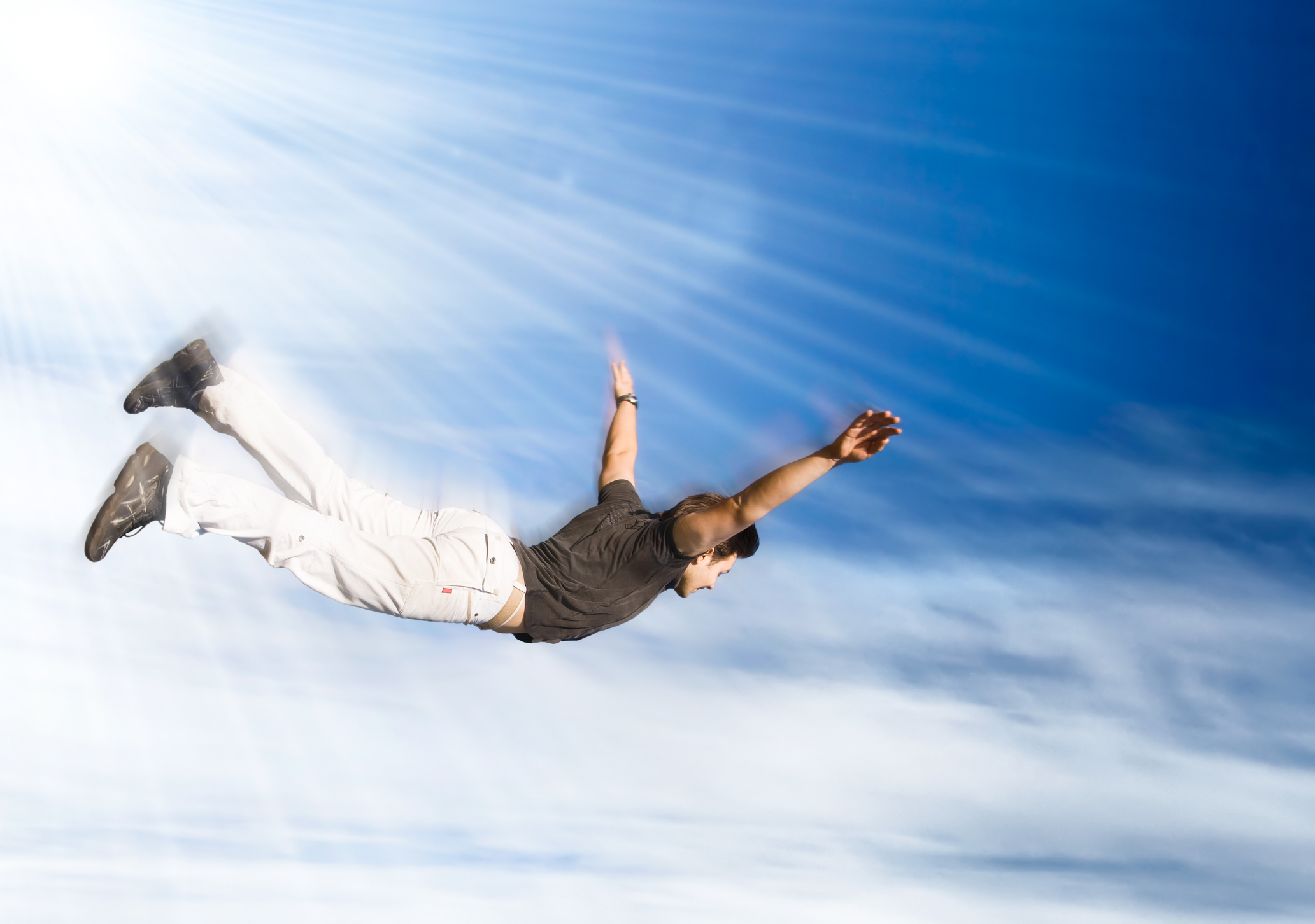 Man flying in a dream